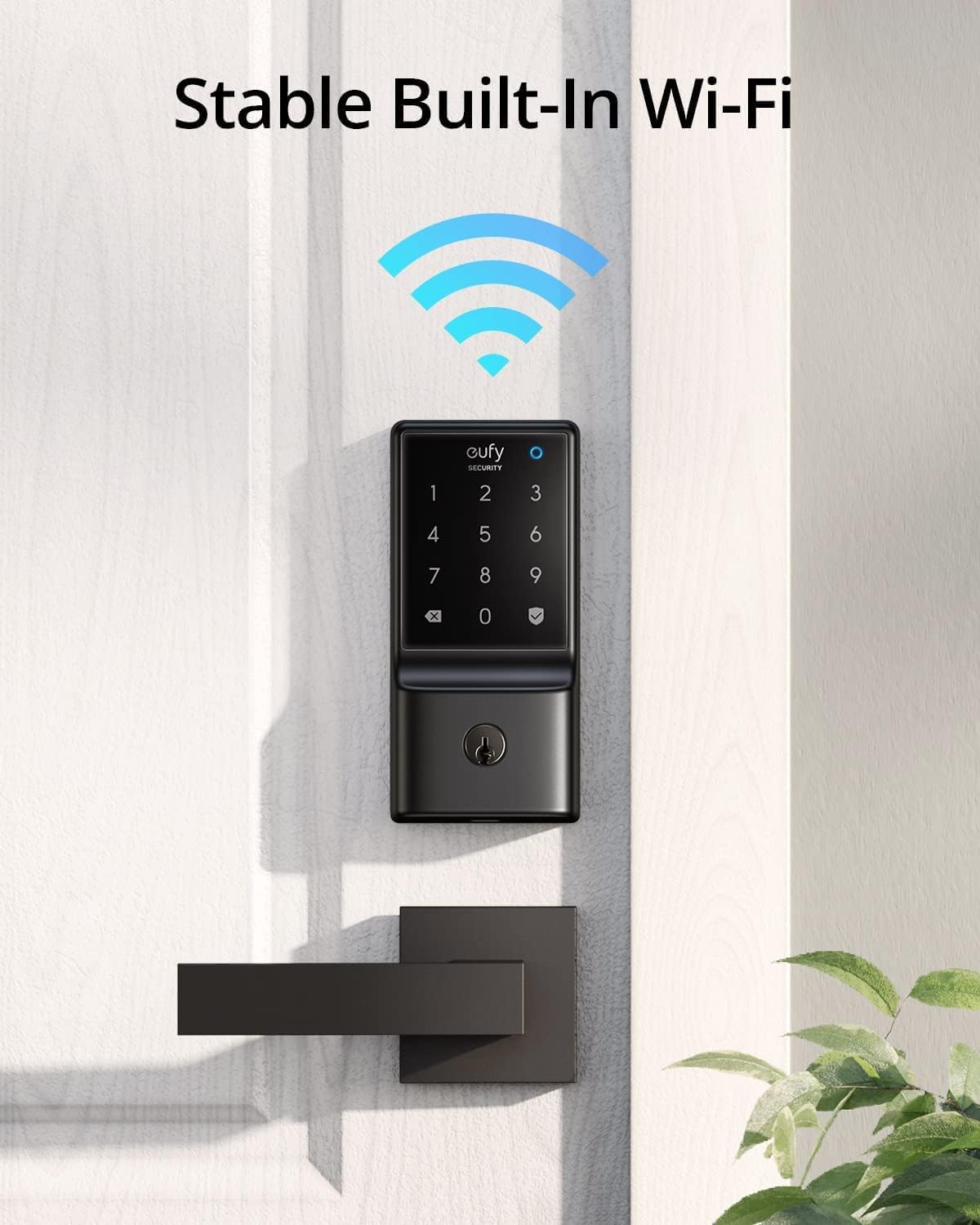 Eufy by Anker Security Smart Lock C210 Keyless Entry Door Lock Built-in WiFi Deadbolt Smart Door Lock - يوفي سيكيوريتي قفل ذكي قفل باب الدخول بدون مفتاح ببصمة الاصبع واي فاي مدمج من أنكر