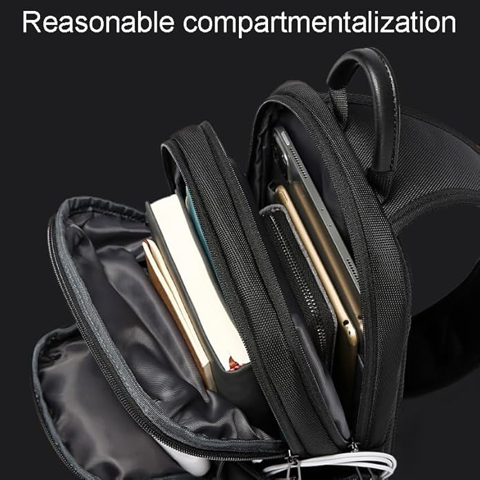BANGE BG-7718 Men’s Waterproof Chest Sling Bag | حقيبة كتف رجالية من بانجي, ضد الماء بسعة كبيرة
