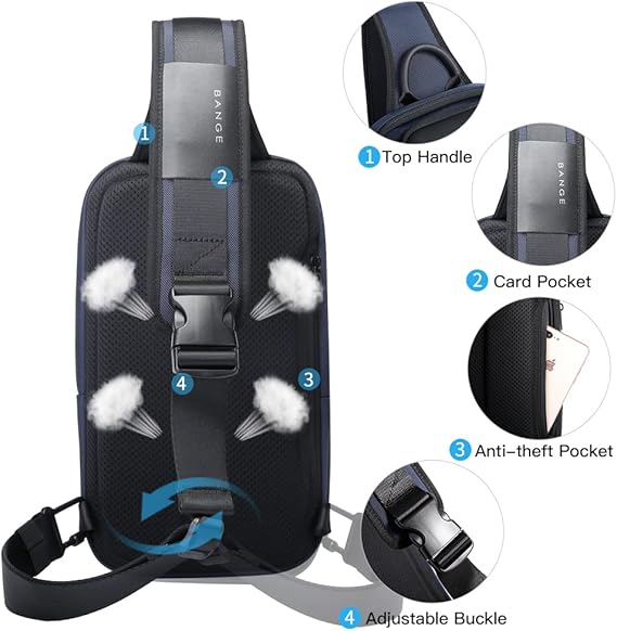 Bange Titan Sling Bag (11 inch iPad) Water-Resistant Crossbody Men's Bag | حقيبة كتف حول الجسم للرجال من بانجي تايتان, مقاومة للماء, تتسع لجهاز ايباد 11 بوصة