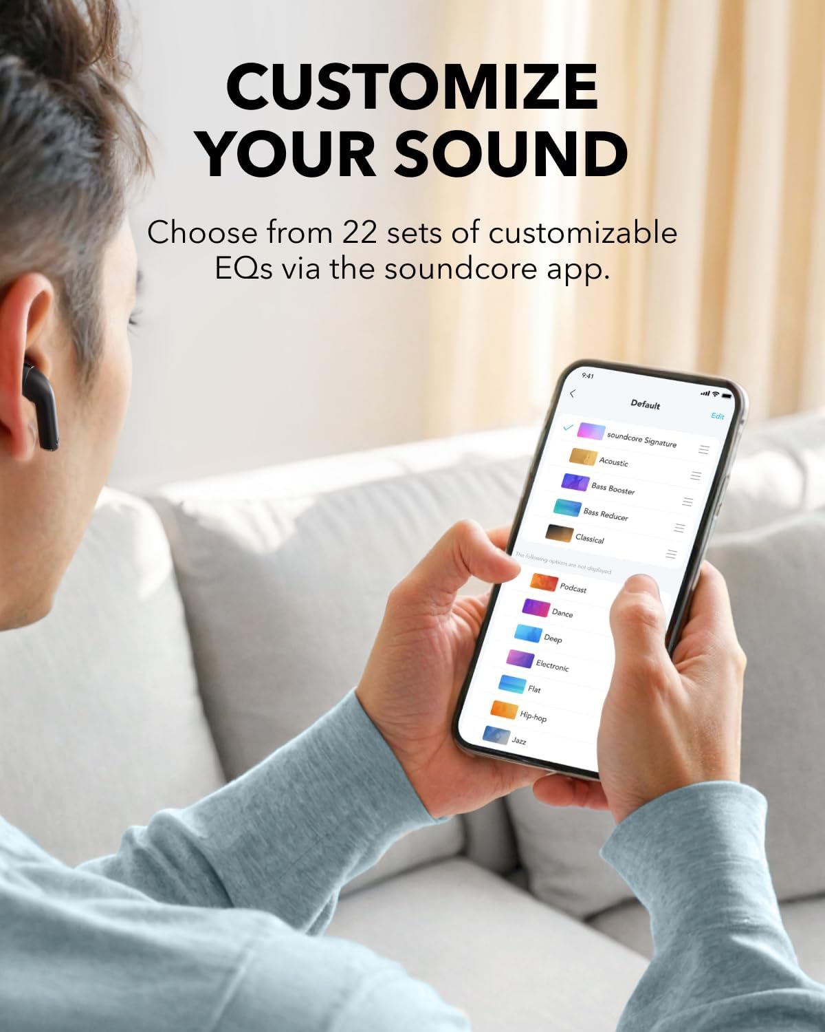 سماعات انكر ساوندكور K20i اللاسلكية, تصميم نصفي داخل الاذن, تشغيل حتى 36 ساعة | Anker Soundcore K20i, Semi-in-Ear Bluetooth Wireless Earbuds, 36H Playtime