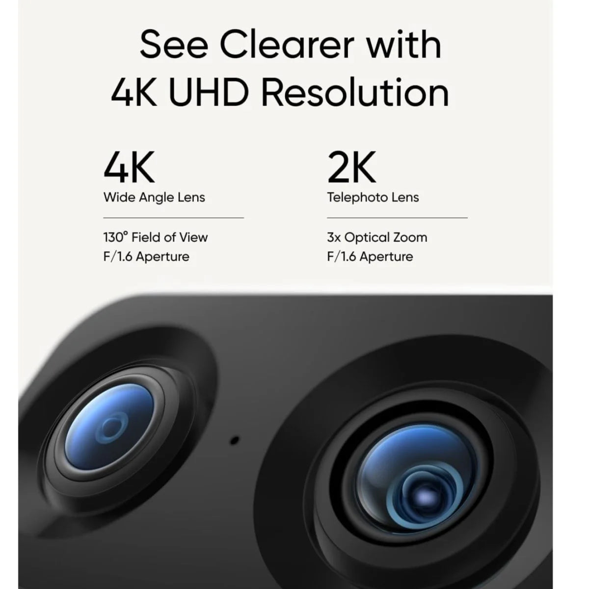 Eufy by Anker Security Indoor Cam S350 Dual Cameras 4K UHD Resolution Security Camera with 8× Zoom and 360° - كاميرا الأمان الداخلية يوفي سكيورتي بكاميرتين دقة 4ك وتدوير 360 درجة