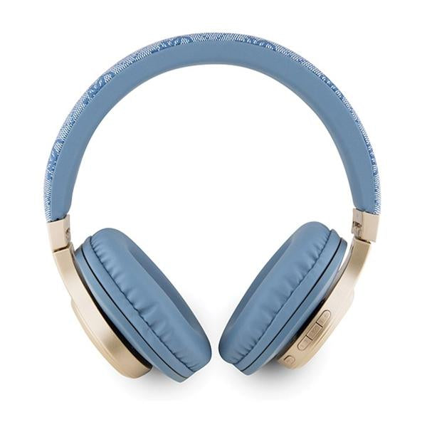 سماعة GUESS بلوتوث بتصميم جلد 4 جي, وشعار معدني - تشغيل حتى 32 ساعة - Guess PU 4G Leather BT Headphones with Script Metal Logo – 32H Playtime