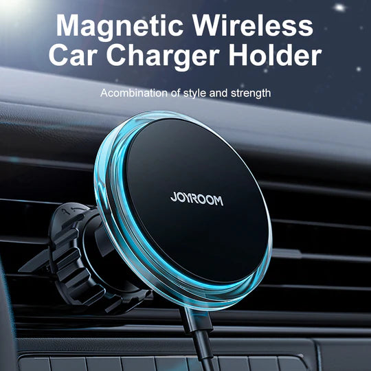 حامل هاتف للسيارة لفتحات التهوية مغناطيسي مع شحن لاسلكي سريع 15 واط من جويرووم | JOYROOM JR-ZS291 Magnetic Wireless Car Charger Holder (Air Vent)