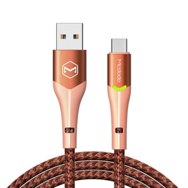 Mcdodo USB Type C Data Charging Cable with Switching LED 1m Magnificence Series - كابل شحن بيانات يو اس بي من النوع سي من مكدودو مع سلسلة روعة ليد بطول 1 متر