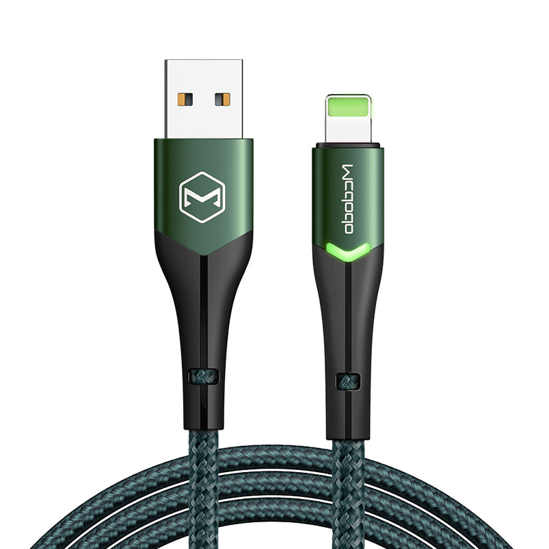كيبل مكدودو يو اس بي الى ايفون 1.2 متر - Mcdodo Double LED Light Lightning Charging Cable 2A 1.2m