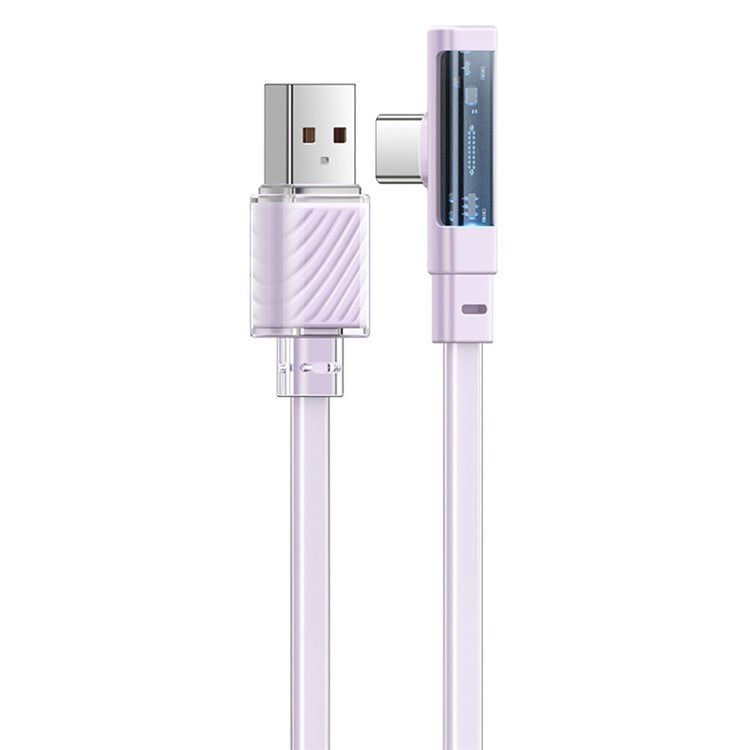 Mcdodo 6A Type-C Super Charge 90 Degree Data Cable with LED 1.2m - كيبل بيانات للشحن السريع تايب سي مع ليد بطول 1.2 متر من مكدودو