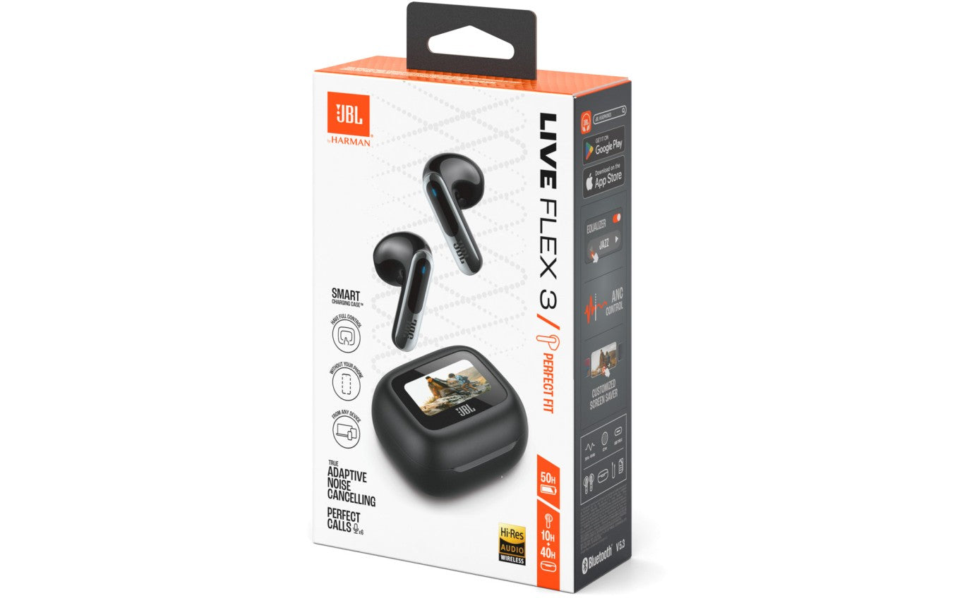 JBL Live Flex 3 True Wireless Earbuds, Up to 50H Battery - سماعات جي بي ال لايف فلكس 3 , بطارية تدوم حتى 50 ساعة