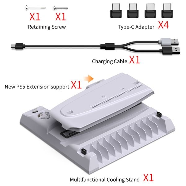 قاعدة تبريد متعددة الوظائف دوبي TP5-3537 - أبيض | Dobe TP5-3537 Multifunctional Cooling Stand - White