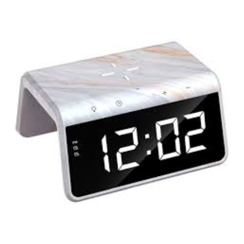 Havit W320 Wireless Charger Marble 6 in 1 Device with Alarm, Clock - شاحن هافيت لاسلكي متعدد الوظائف بتصميم رخامي