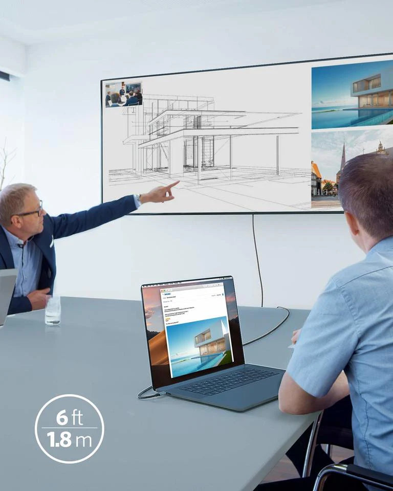 Anker USB-C to HDMI 4K cable 6ft - كيبل نايلون يو اس بي سي الى اتش دي ام اي بطول 6 اقدام من أنكر