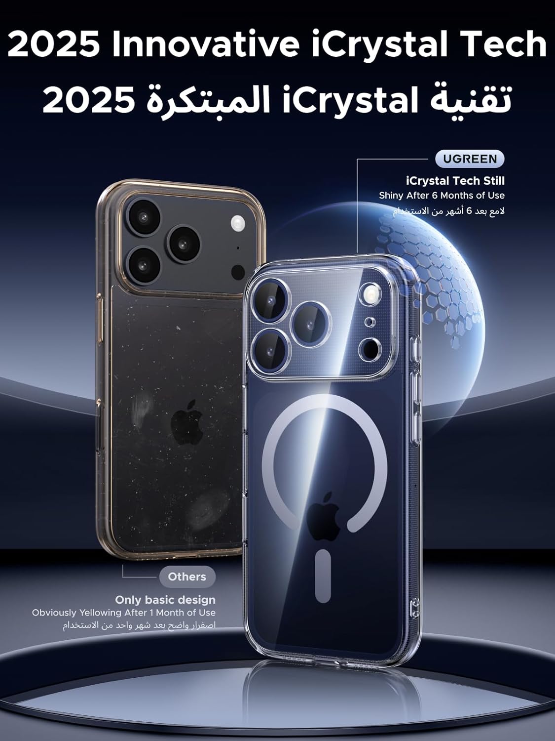 كفر شفاف مغناطيسي UGREEN لآيفون 17 Pro Max | UGREEN Clear Magnetic Protective Case for iPhone 17 Pro Max