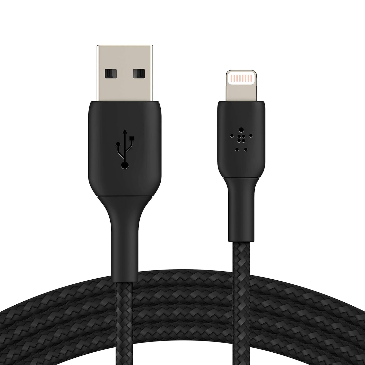Belkin BoostCharge USB-A Braided Cable with Lightning Connector 2M - لكن كابل لايتنينج مضفر من بوست تشارج 6.6 قدم 2 متر