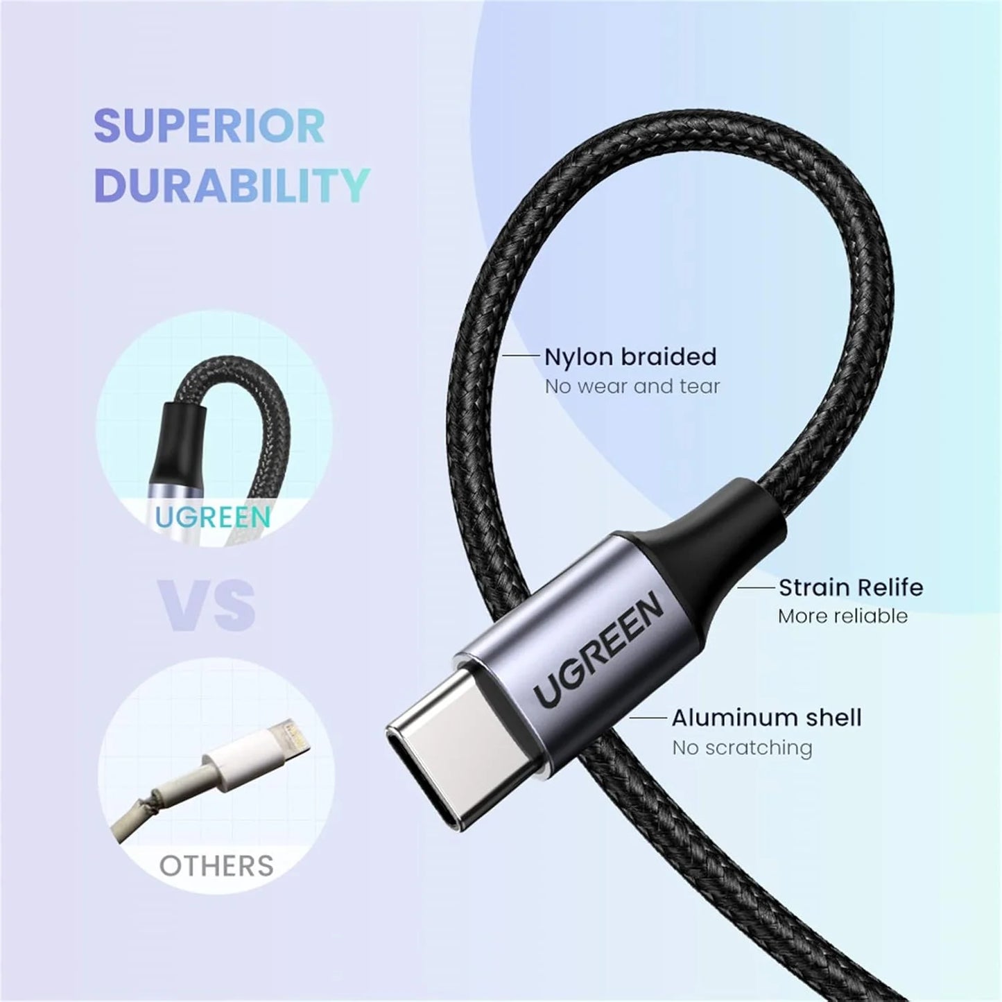 محول يو جرين يو اس بي سي الى منفذ صوت 3.5 ملم بطول 1 متر | UGREEN 30633 USB-C to 3.5mm Audio Cable – 1M