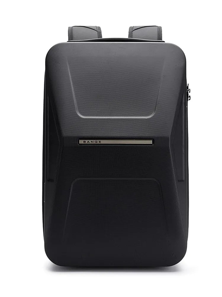 حقيبة ظهر بانجي بغطاء صلب مقاومة للماء وضد السرقة مع منفذ يو اس بي وقفل TSA - اسود | BANGE Hard Shell Backpack with USB Charging, TSA Lock, and Waterproof Design – Black