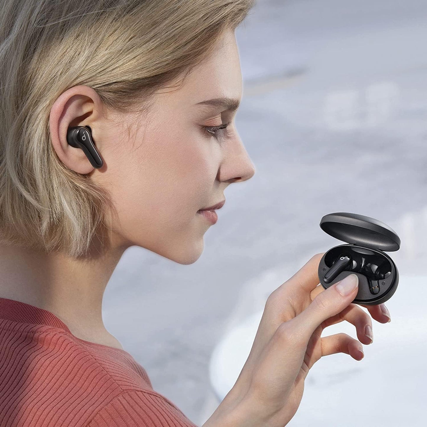 Anker Soundcore Life Note E True Wireless Earbuds with Big Bass and 3 EQ Modes - سماعات أذن انكر ساوند كور لايف نوت اي اللاسلكية باللون الأسود