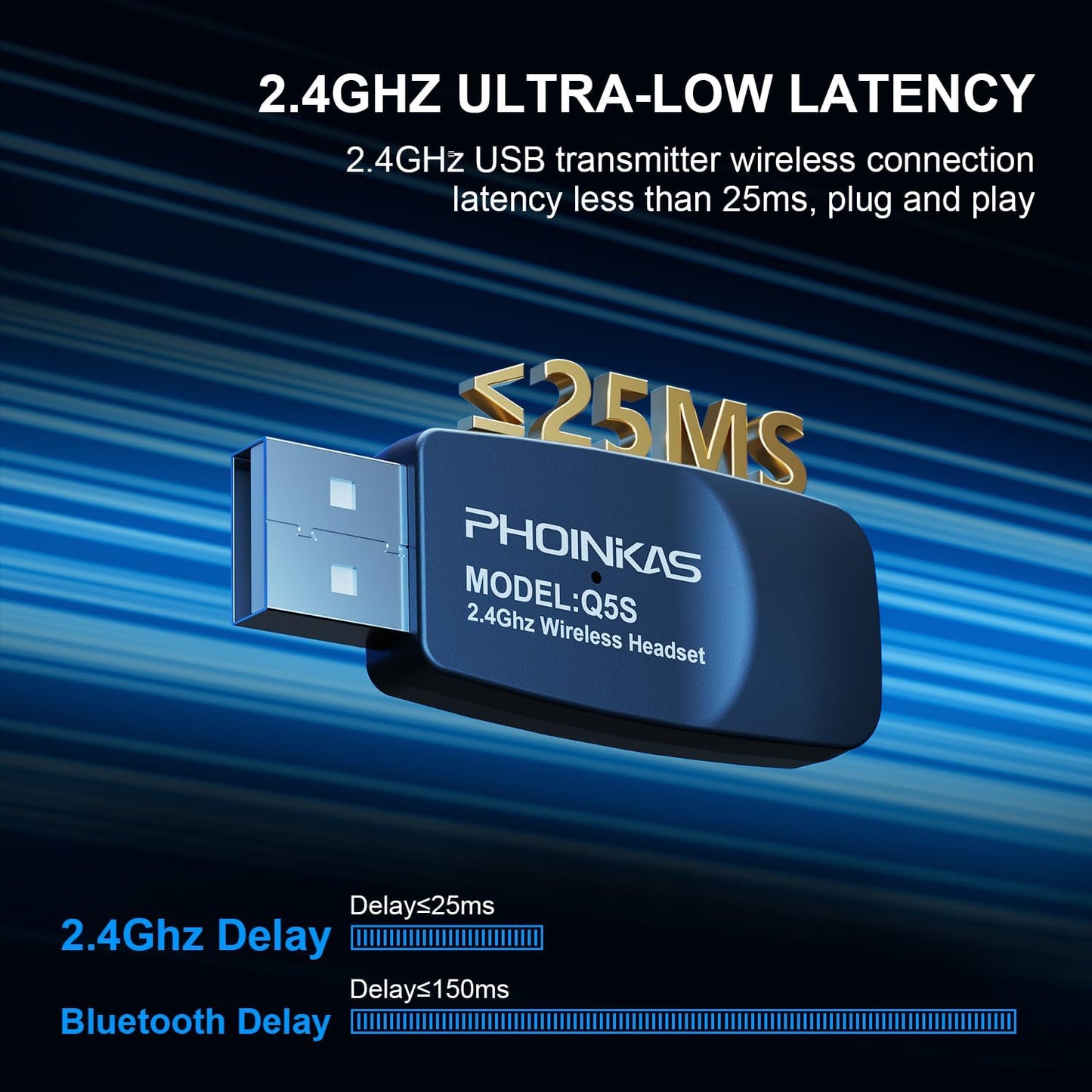 Phoinikas Q3 Bluetooth Headphones - 2.4GHz - 1000mAh | سماعات فوينيكاس Q3 بلوتوث