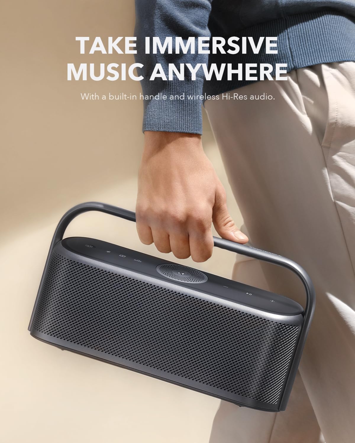 ساوند كور مكبر صوت بلوتوث محمول من موشن صوت مكاني عالي الدقة مع صوت لاسلكي 50 واط من أنكر - Anker Soundcore Motion X600 Portable Bluetooth Speaker Hi-Res Spatial Audio with Wireless 50W Sound