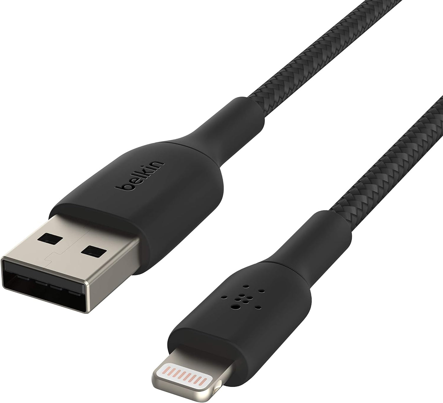 Belkin BoostCharge Braided Lightning to USB-A Cable 1M - كابل بيلكين بوست تشارج لايتنينج إلى يو اس بي أ بطول 1 متر