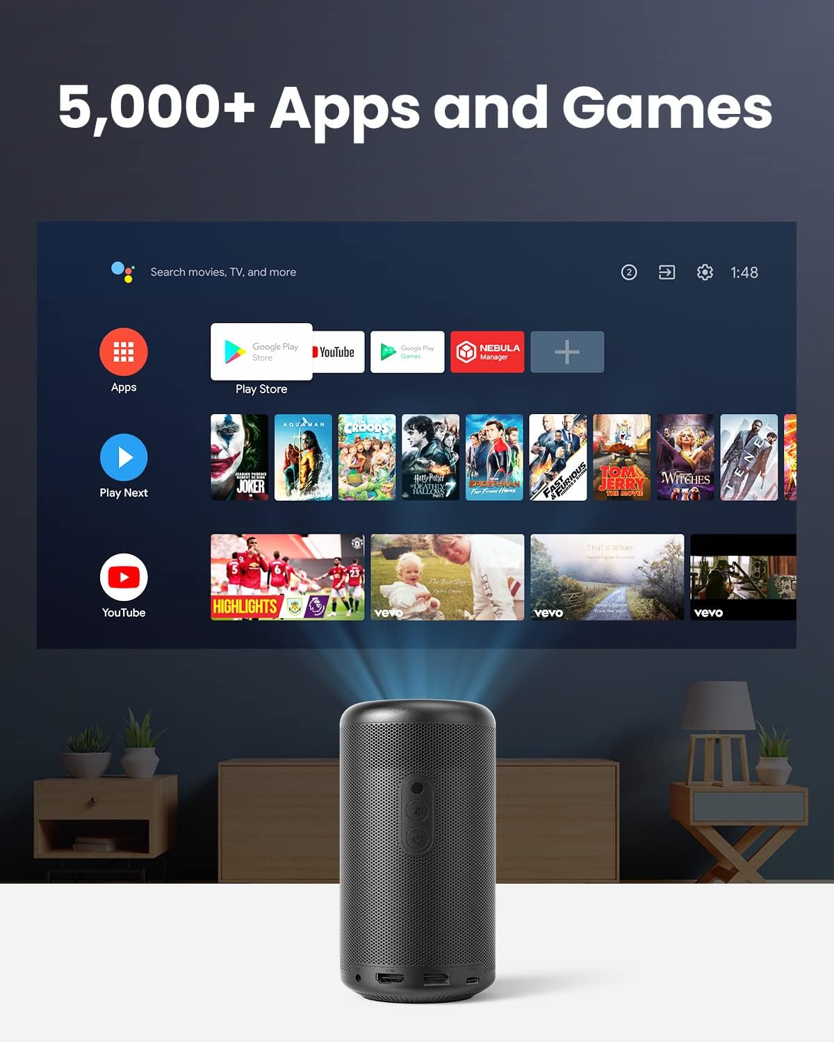 بروجكتور انكر نيبولا كابسول 2 المحمول بدقة 720 بكسل | Anker NEBULA Capsule II Mini Projector Portable Projector with 720p HD