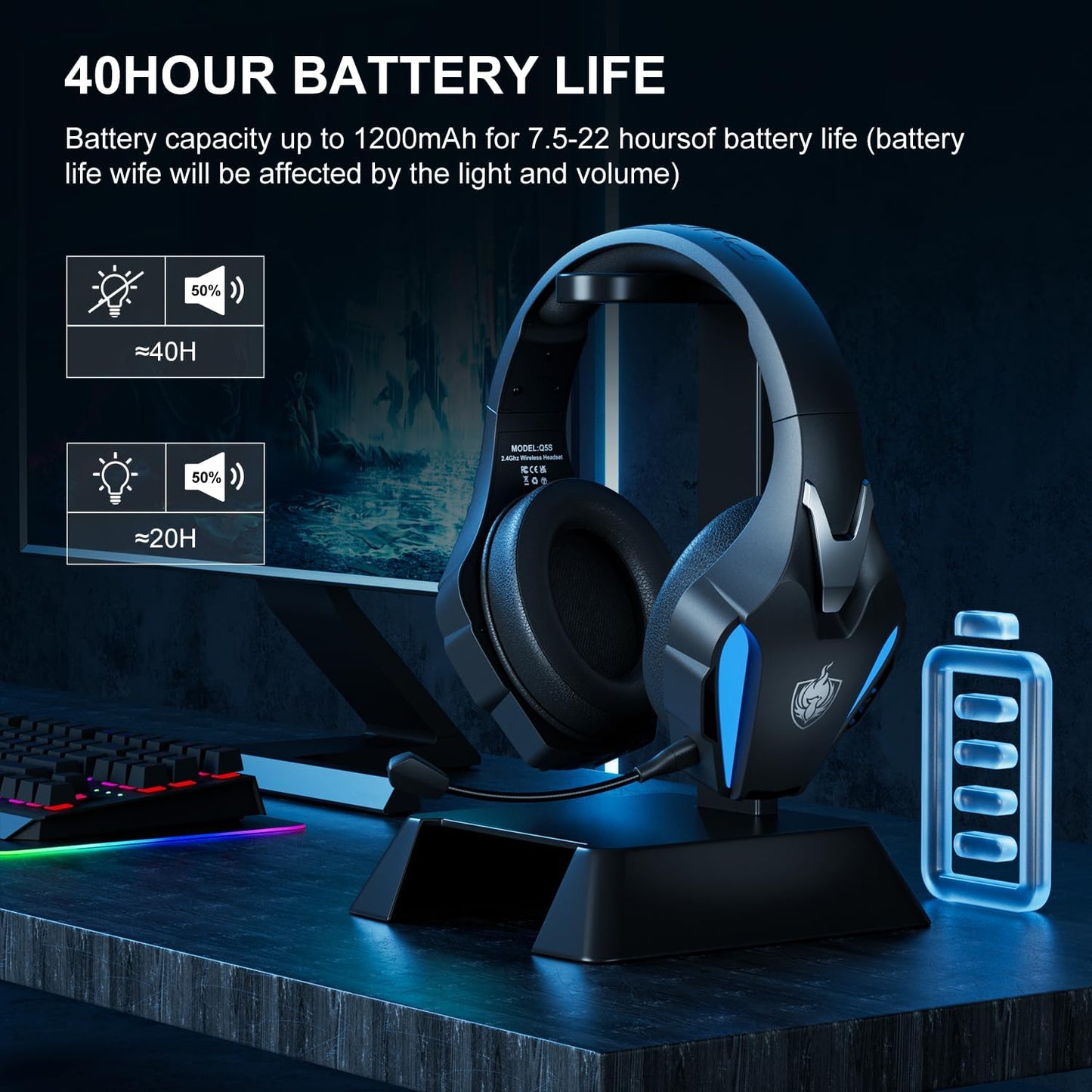 Phoinikas Q3 Bluetooth Headphones - 2.4GHz - 1000mAh | سماعات فوينيكاس Q3 بلوتوث