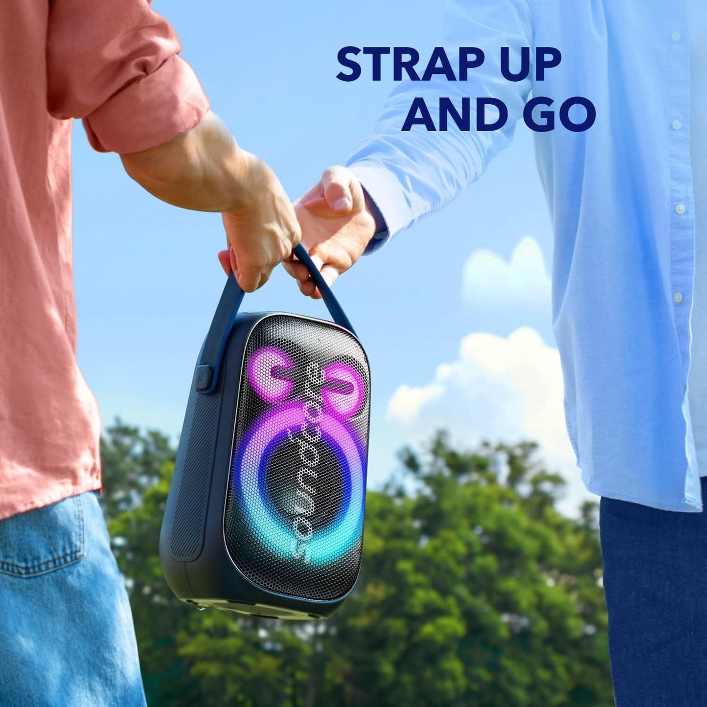 Soundcore Anker Rave Neo 2 Portable Speaker with 80W Stereo Sound - ساوند كور مكبر صوت محمول ريف نيو 2 من انكر مع صوت ستيريو 80 واط