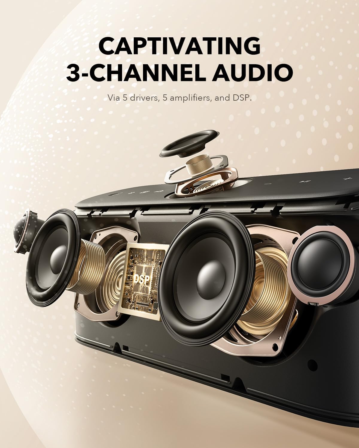 ساوند كور مكبر صوت بلوتوث محمول من موشن صوت مكاني عالي الدقة مع صوت لاسلكي 50 واط من أنكر - Anker Soundcore Motion X600 Portable Bluetooth Speaker Hi-Res Spatial Audio with Wireless 50W Sound