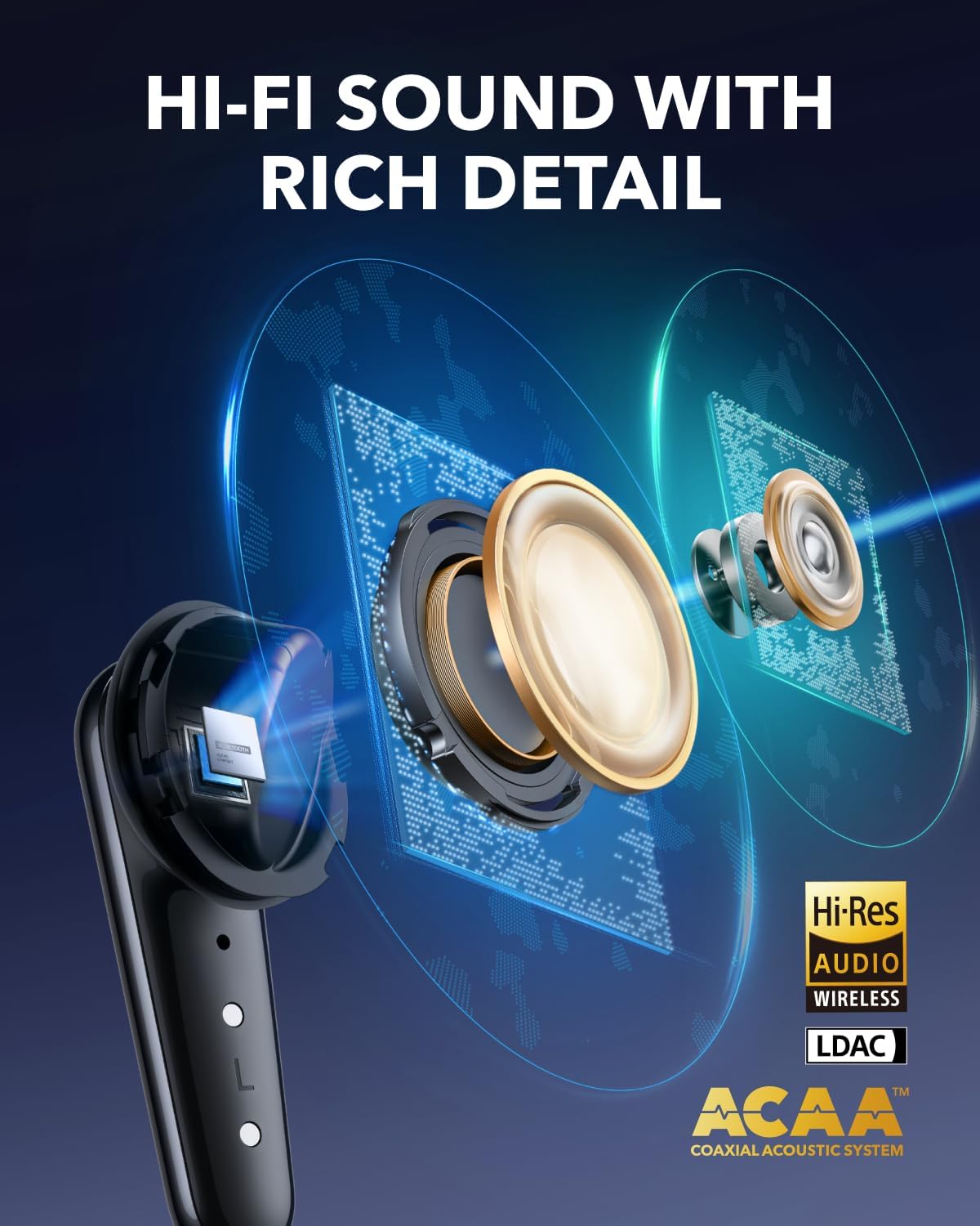 سماعة انكر ساوندكور ليبرتي 4 برو اللاسلكية, عزل ضوضاء ذكي, تشغيل حتى 40 ساعة | Anker Soundcore Liberty 4 Pro, Adaptive Noise Cancelling Wireless Earbuds, 40H Playtime