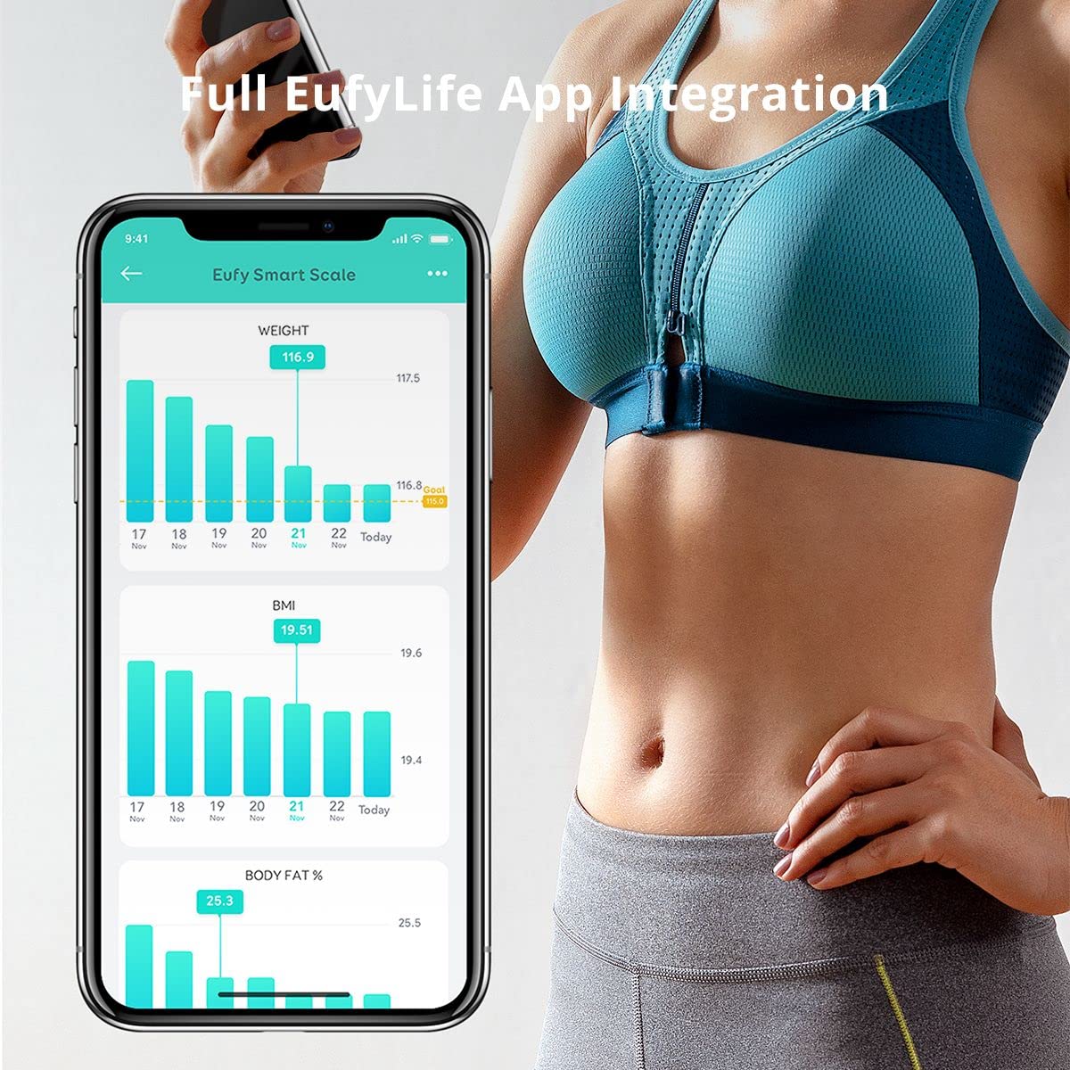 Anker eufy Clean Smart Scale C1 - ميزان أنكر يوفي الذكي مع بلوتوث وتحليل تكوين الجسم واللياقة البدنية