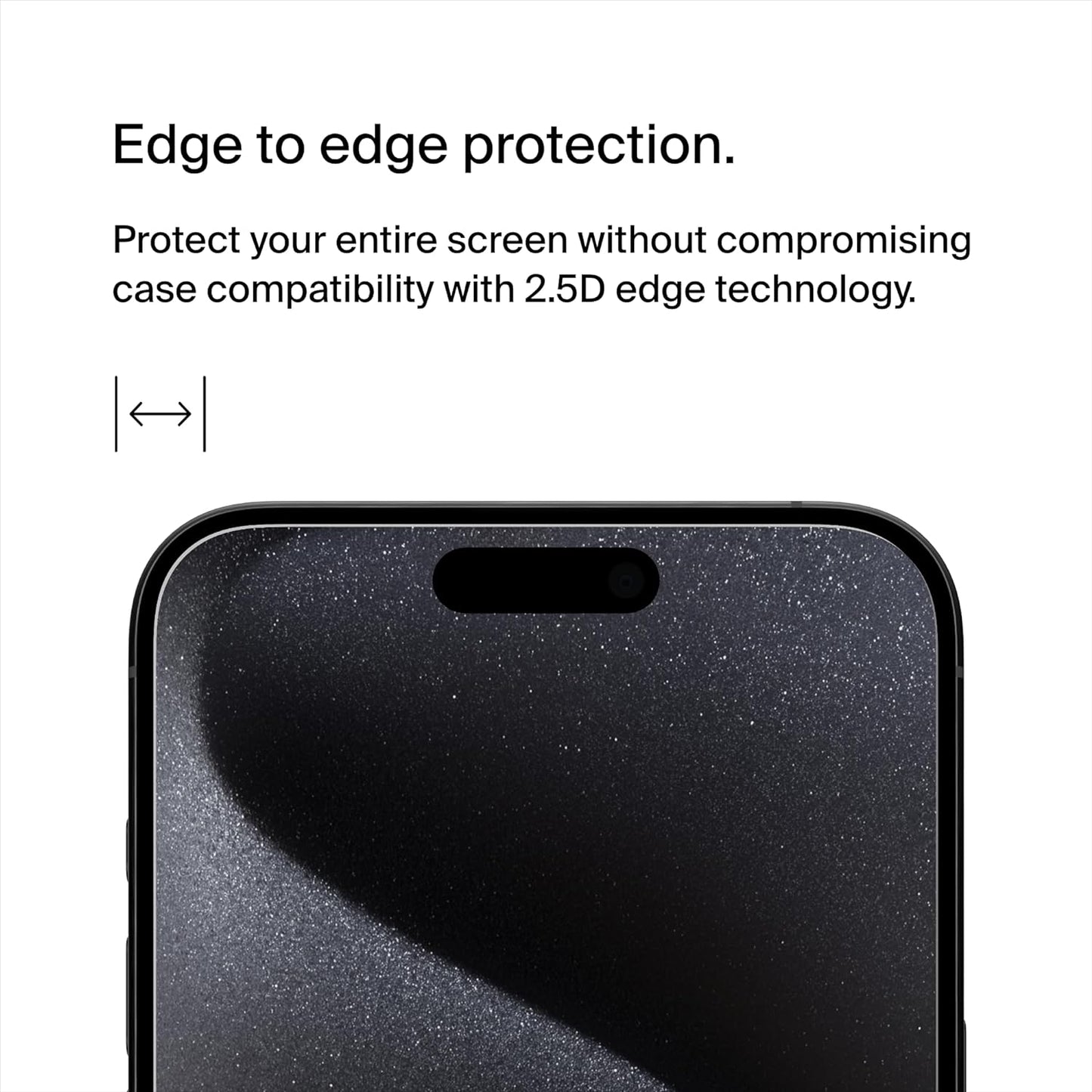 Belkin Screen Force Tempered Glass Treated Screen Protector for iPhone 15 Pro Max - بيلكن شاشة حماية معالج بزجاج مقوى لموبايل ايفون 15 برو ماكس من سكرين فورس
