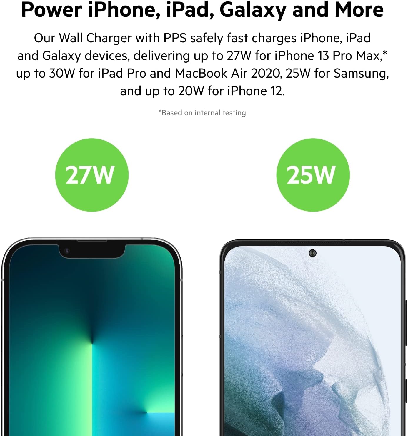 Belkin 30W USB C Wall Charger with USB-C to Lightning Cable PPS PowerDelivery - شاحن حائط تايب سي بقدرة 30 واط من بيلكن مع كابل تايب سي إلى لايتننج