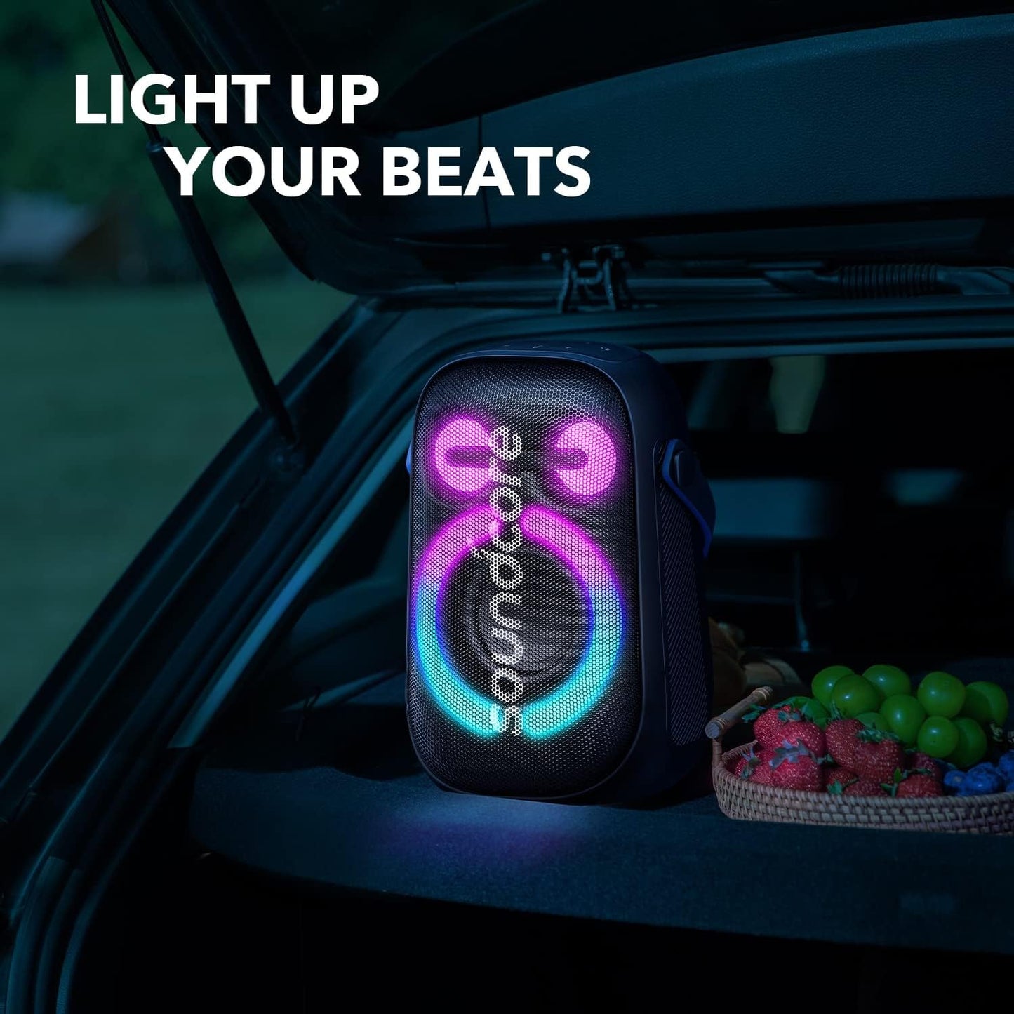 Soundcore Anker Rave Neo 2 Portable Speaker with 80W Stereo Sound - ساوند كور مكبر صوت محمول ريف نيو 2 من انكر مع صوت ستيريو 80 واط