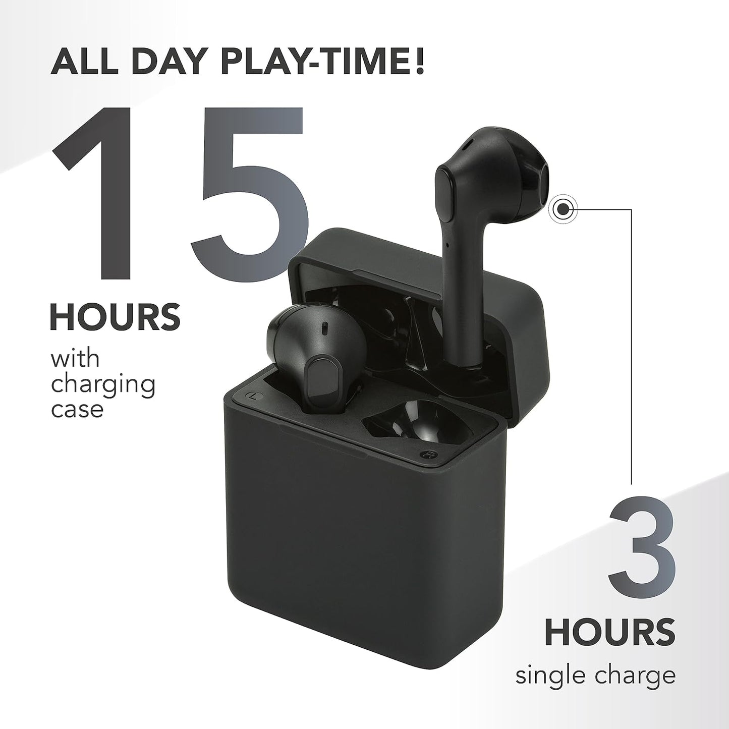 Cellularline Music Sound TWS Capsule Bluetooth Headphones with Charging Case - صوت الموسيقى كبسولة توايس سماعات بلوتوث مع علبة شحن من سليولارلاين