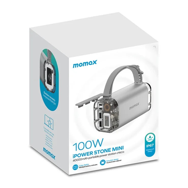 Momax iPowerstone Mini 40000mAh Power Bank, 100W Fast Charging PPS Portable Charger - باور بانك موماكس ايبورستون ميني سعة 40000 مللي امبير, شحن سريع 100 واط, دعم PPS
