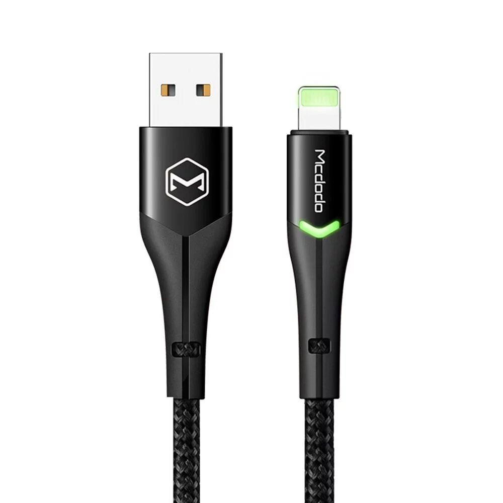 كيبل مكدودو يو اس بي الى ايفون 1.2 متر - Mcdodo Double LED Light Lightning Charging Cable 2A 1.2m