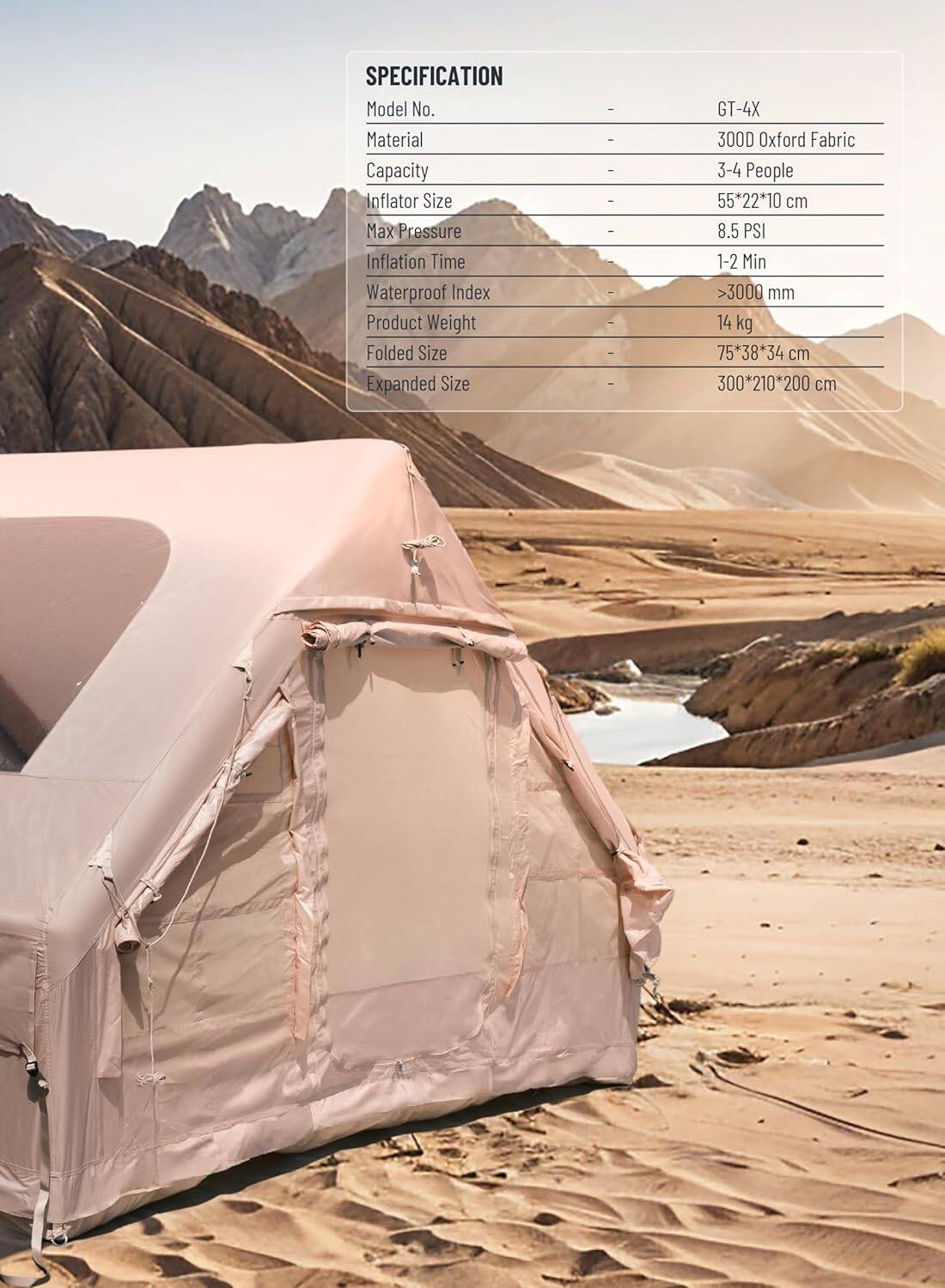 خيمة جرين لايون GT-4X القابلة للنفخ للتخييم | Green Lion GT-4X Inflatable Camping Tent