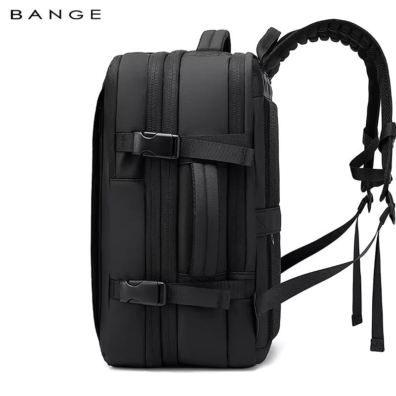 حقيبة ظهر بانجي مقاومة للماء مع مضخة هواء وقفل TSA - اسود | Bange Waterproof Backpack with Air Pump and TSA Lock – Black