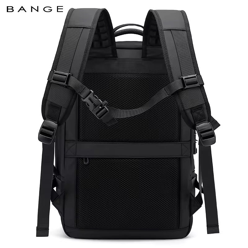 حقيبة ظهر بانجي مقاومة للماء مع مضخة هواء وقفل TSA - اسود | Bange Waterproof Backpack with Air Pump and TSA Lock – Black