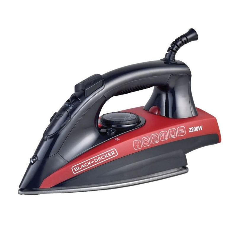 Black&Decker X2200-B5 2200W STEAM IRON WITH NONSTICK SOLEPLATE -مكواة بخار بلاك اند ديكر بقدرة 2200 واط مع قاعدة غير لاصقة