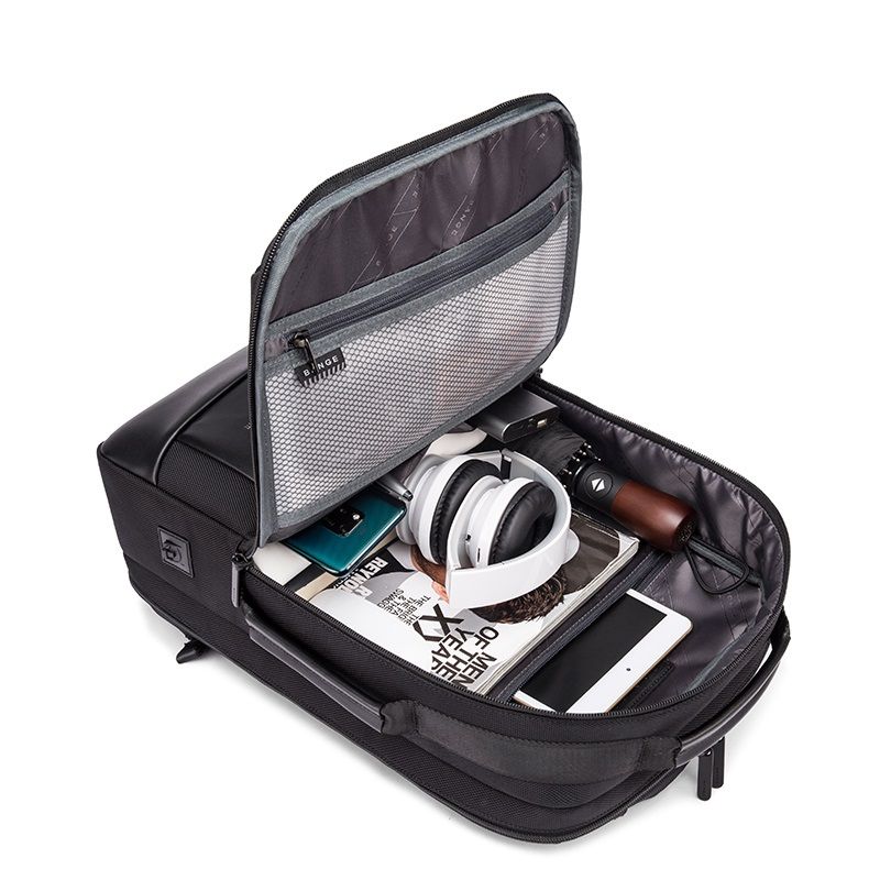 حقيبة ظهر بانجي اوكسفورد المقاومة للماء مع منفذ يو اس بي - اسود | Bange BG-S52 Oxford Cloth Waterproof Backpack with USB Port – Black