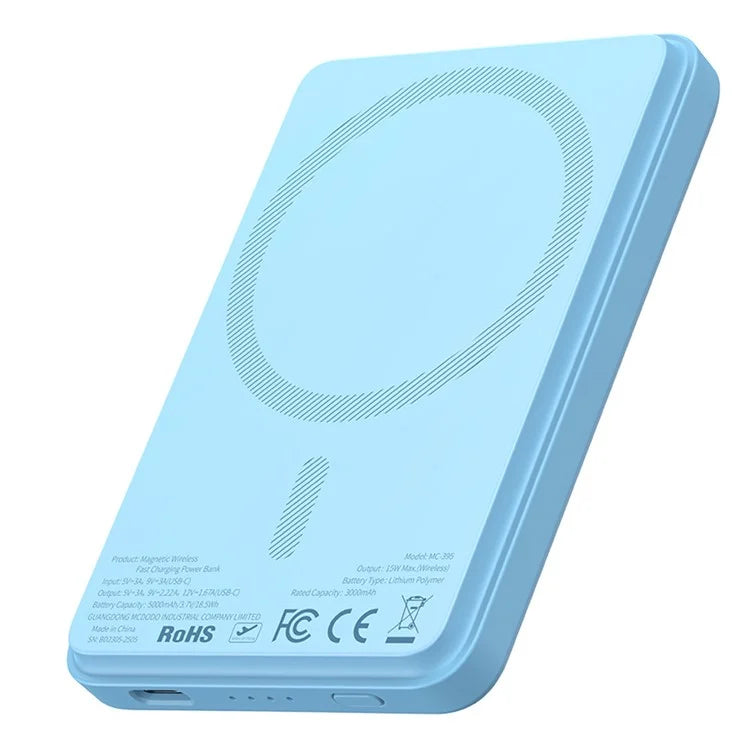 باور بانك ماكدودو 5000 مللي أمبير شحن سريع لاسلكي - Mcdodo Mini Magnetic 15W Fast Charge Power Bank 5000mAh None Series