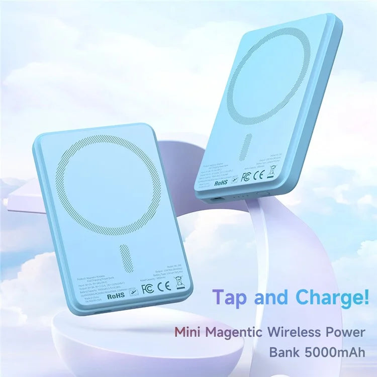 باور بانك ماكدودو 5000 مللي أمبير شحن سريع لاسلكي - Mcdodo Mini Magnetic 15W Fast Charge Power Bank 5000mAh None Series