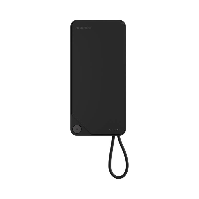 Momax Power X1 20000mAh Battery Pack with Built-in USB-C Cable and Fast Charging - باور بانك موماكس بور اكس 1 بسعة 20000 مللي امبير مع كيبل USB-C مدمج يدعم الشحن السريع