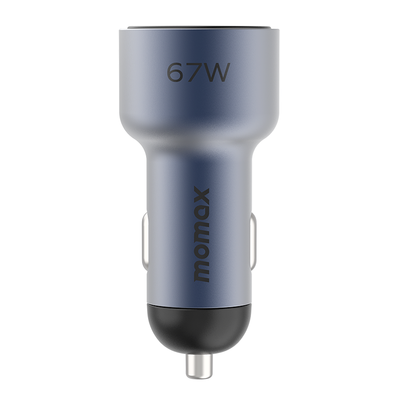 Momax MoVe 67W Dual-Port Car Charger with USB-C to USB-C Cable - شاحن سيارة موماكس موف بقوة 67 واط بمنفذين وكيبل USB-C إلى USB-C