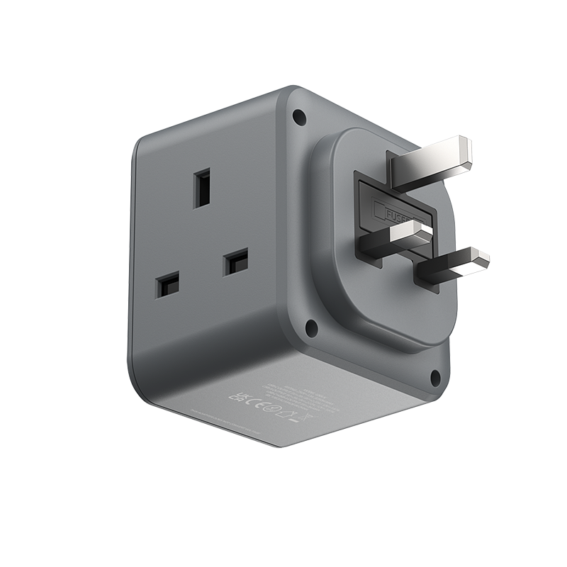 Momax ONEPLUG 3-Outlet Cube Extension Socket with USB Ports - مقبس تمديد موماكس وان بلاج المكعب بثلاثة مخارج كهربائية ومنافذ USB