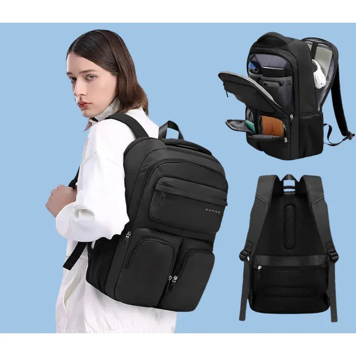 Bange Travel Backpack Fit for 15.6" Laptop - Black |حقيبة ظهر للسفر من بانجي, حقيبة لابتوب حتى 15.6 انش - اسود