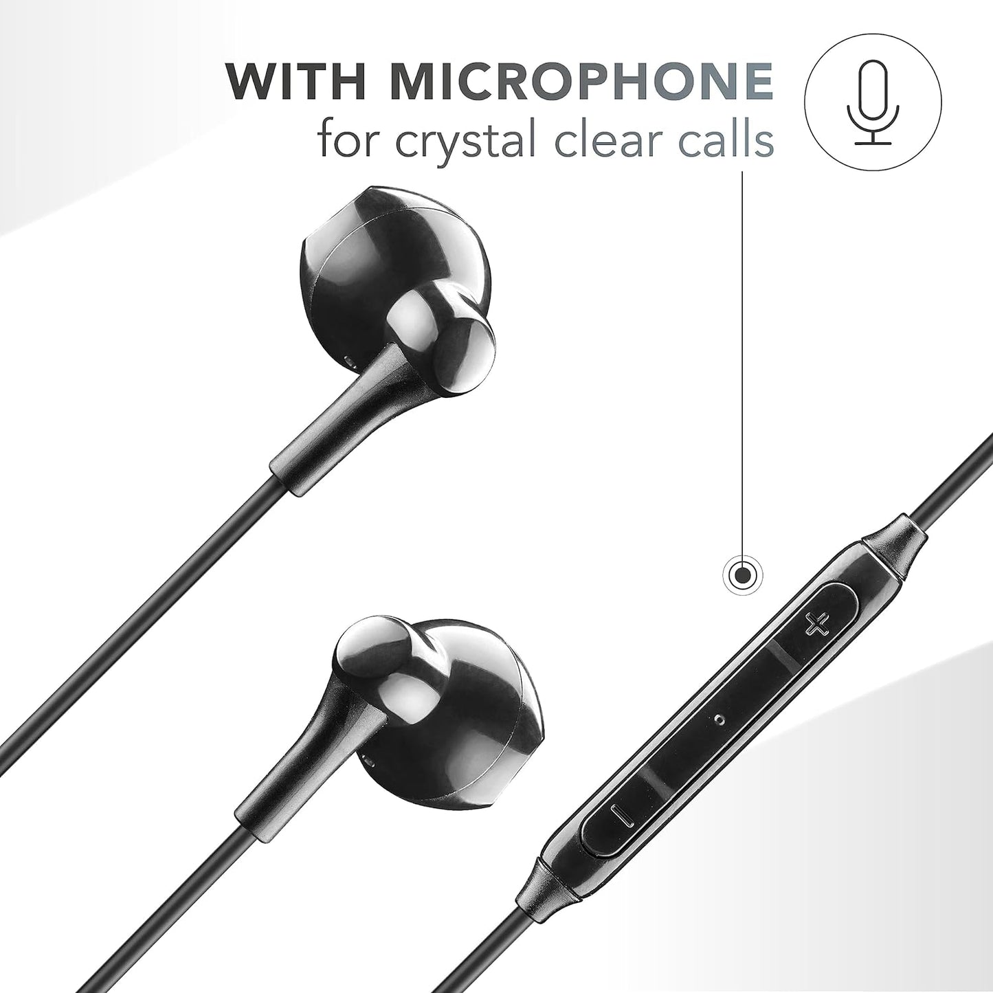 Cellularline Wired Capsule Headphones with Cable and Built-in Microphone USB-C Port - سماعات الرأس السلكية مع مايكرفون من سيليلار لاين