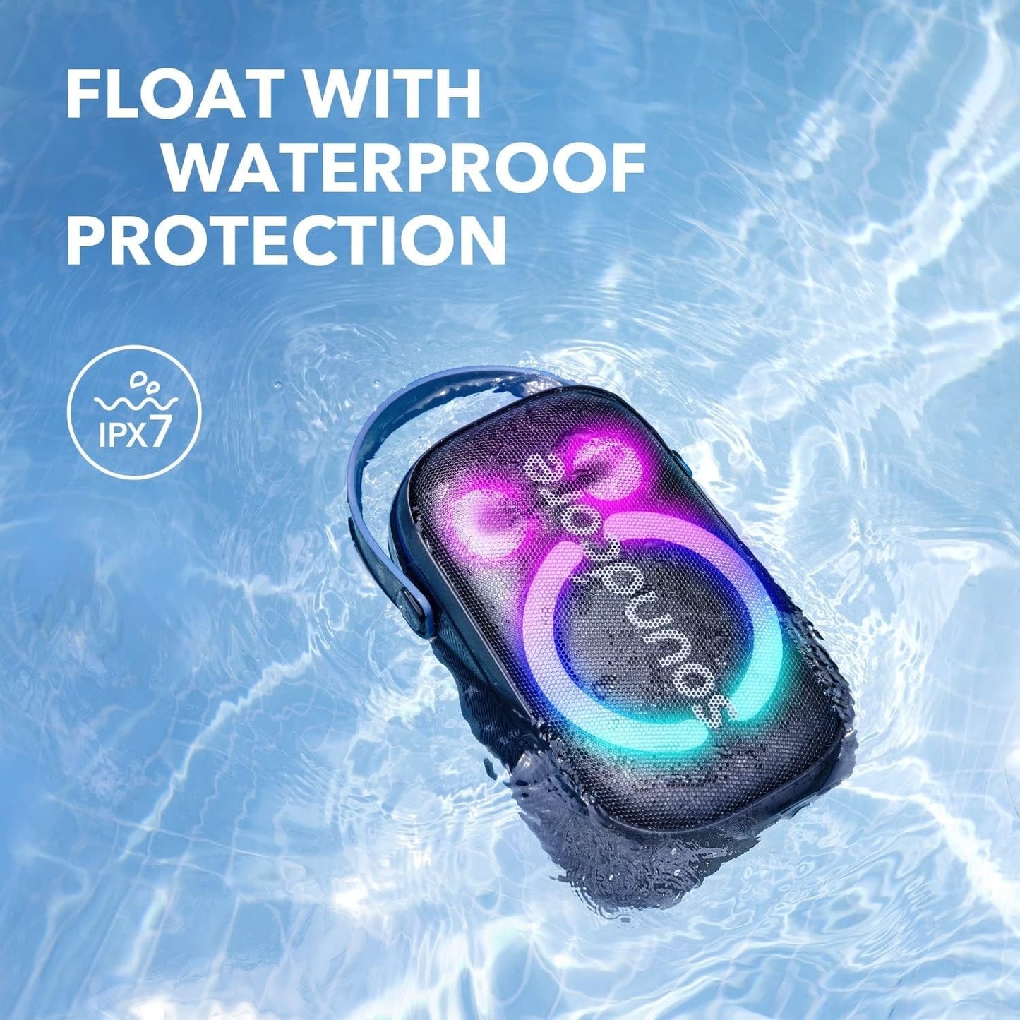 Soundcore Anker Rave Neo 2 Portable Speaker with 80W Stereo Sound - ساوند كور مكبر صوت محمول ريف نيو 2 من انكر مع صوت ستيريو 80 واط