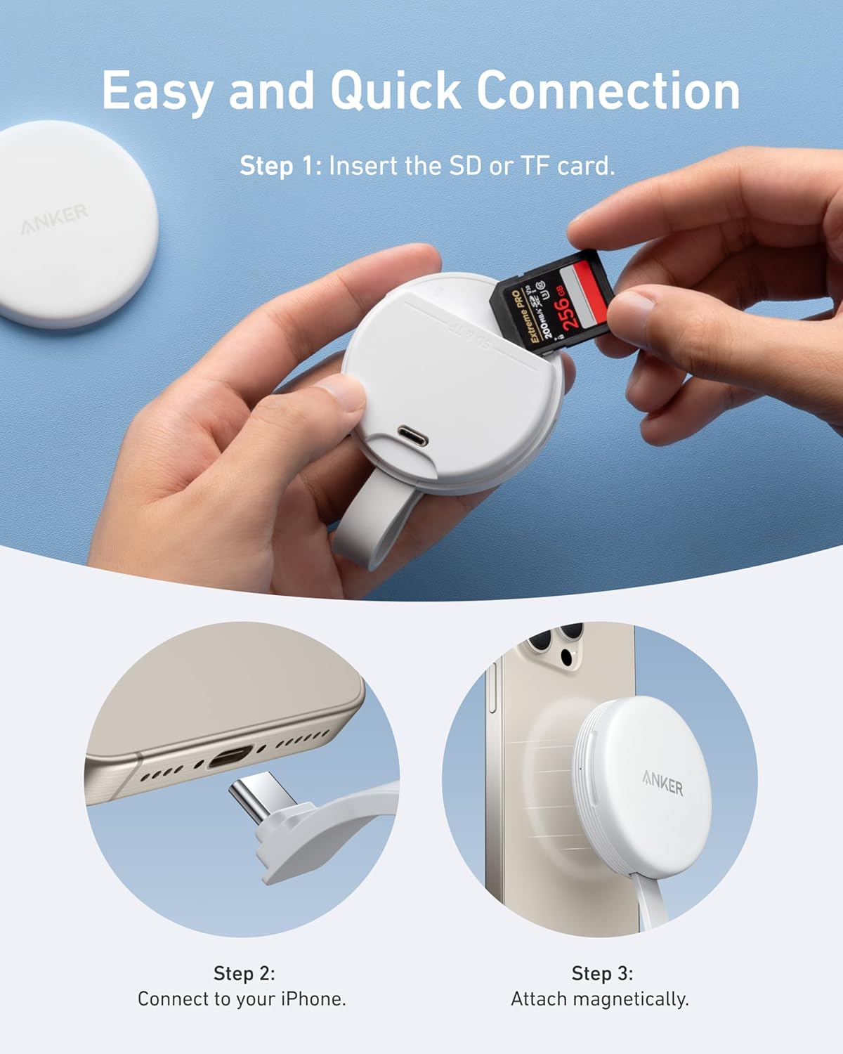 محول يو اس بي سي انكر ماج جو 3 في 1 | Anker MagGo USB-C Adapter 3-in-1