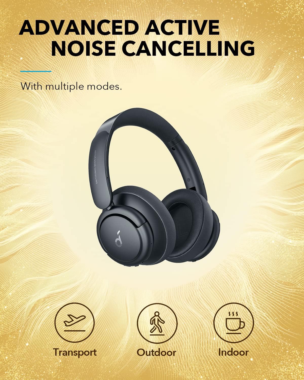 Soundcore by Anker Life Q35 Multi Mode Active Noise Cancelling Headphones - سماعات ساوند كور من انكر لايف متعددة الأوضاع بخاصية إلغاء الضوضاء النشطة سماعات بلوتوث