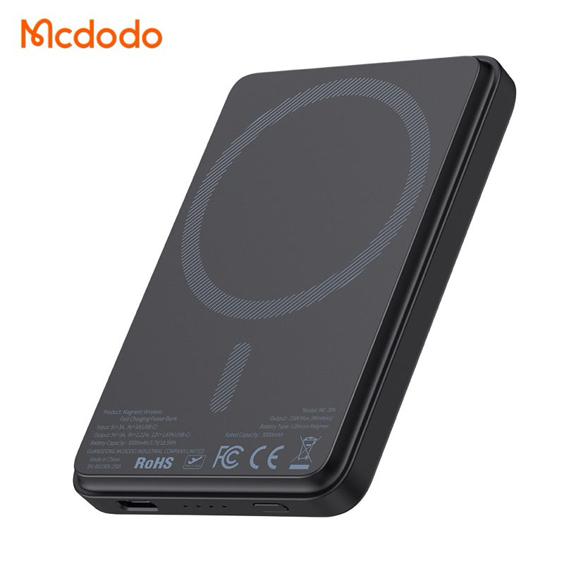 باور بانك ماكدودو 5000 مللي أمبير شحن سريع لاسلكي - Mcdodo Mini Magnetic 15W Fast Charge Power Bank 5000mAh None Series